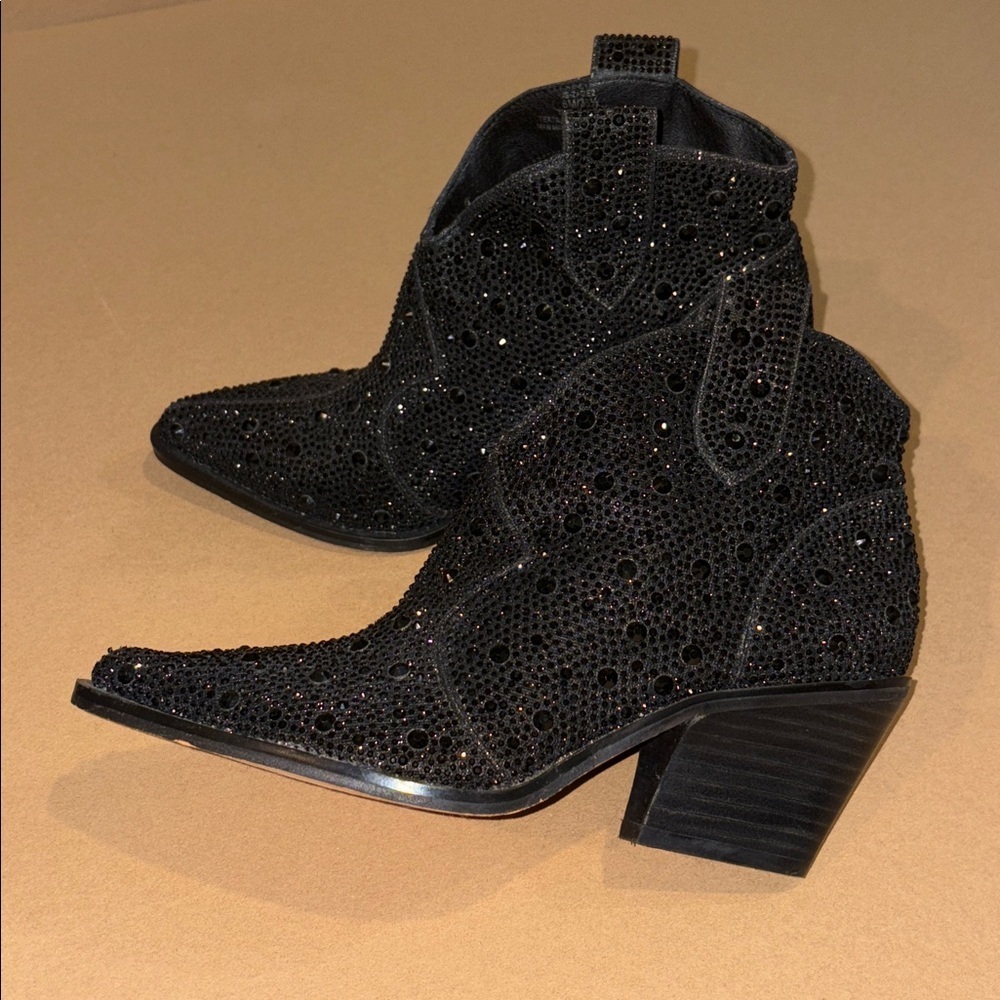 Jessica Simpson Black Ankle Boots Glitter Gabor